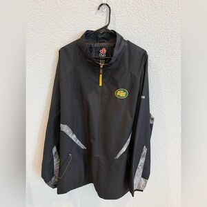 Edmonton Eskimos Retired Logo Reebok Men's Black and Yellow Windbreaker